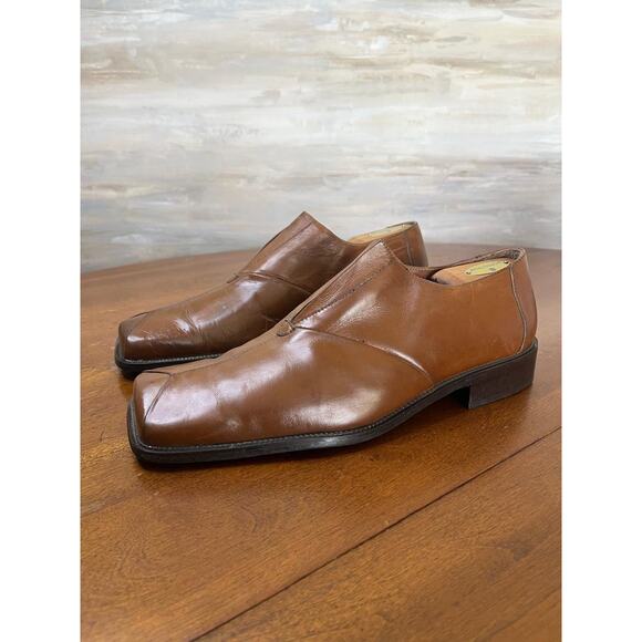 Stacy Adams Brown Leather Slip on shoes Size 12 - Picture 2 of 5